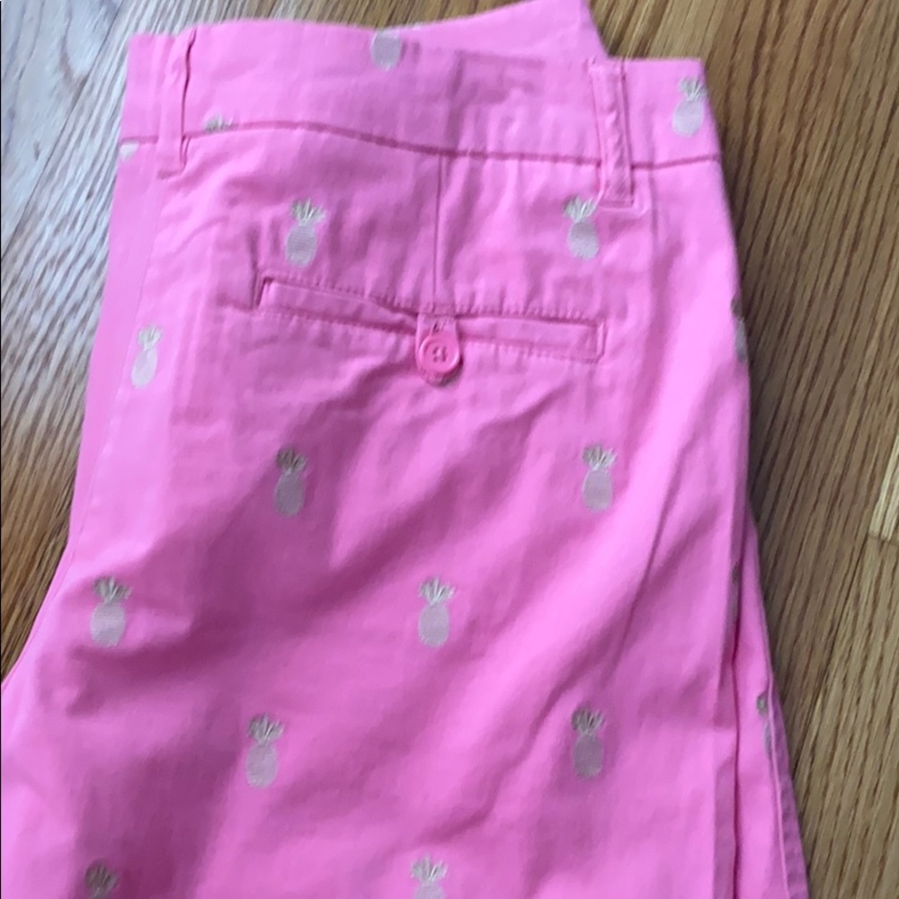 Pink shorts with gold embroider pineapples